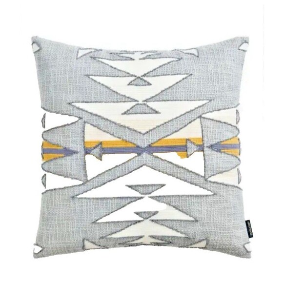 NWT Pendleton Plains star boucle Gray navy Throw Pillow Cotton Aztec 20" x 20 - Picture 2 of 9